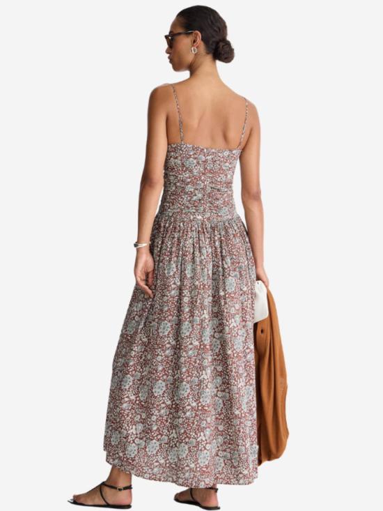  어피스 어파트 롱 원피스 Apiece Apart Jana 러플 보디스 맥시 드레스 클레이 플로럴 - APIECE APART