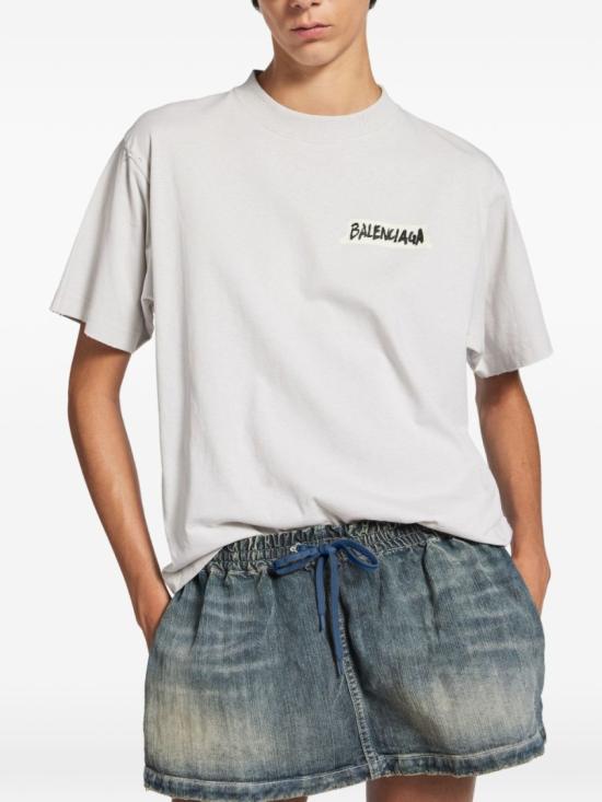 26SS 발렌시아가 마스킹 테이프 티셔츠 850990TTVL69012 White - BALENCIAGA