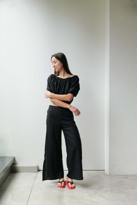  앳 던 민소매 티셔츠 새벽에. 크롭탑 - AT DAWN.