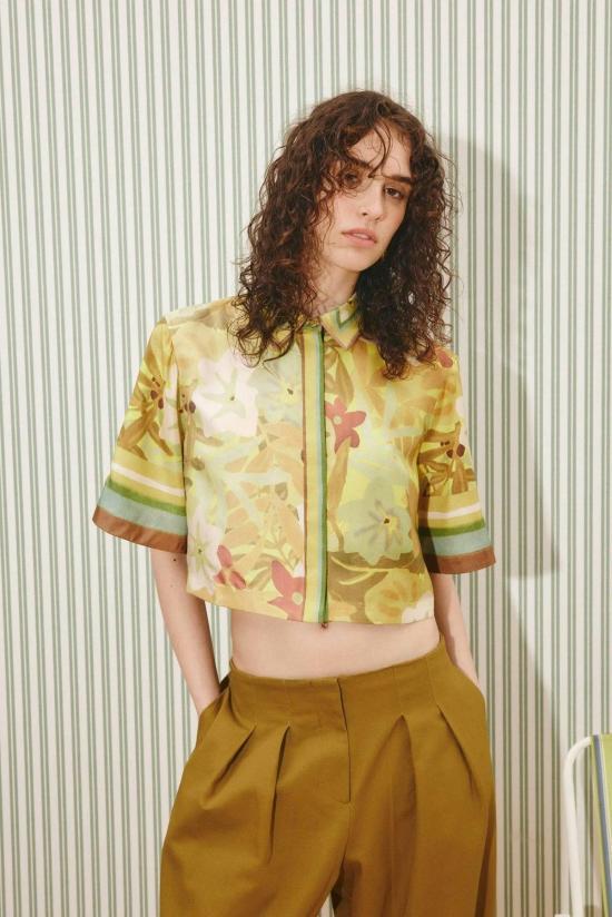  알레메 탑 알레마이스 맥시 크롭 셔츠 - ALEMAIS