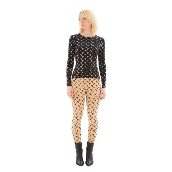  마린세르 블라우스 마린 세르 리사이클드 문 저지 세컨드 스킨 크루넥 탑 인버스 탄 - MARINE SERRE