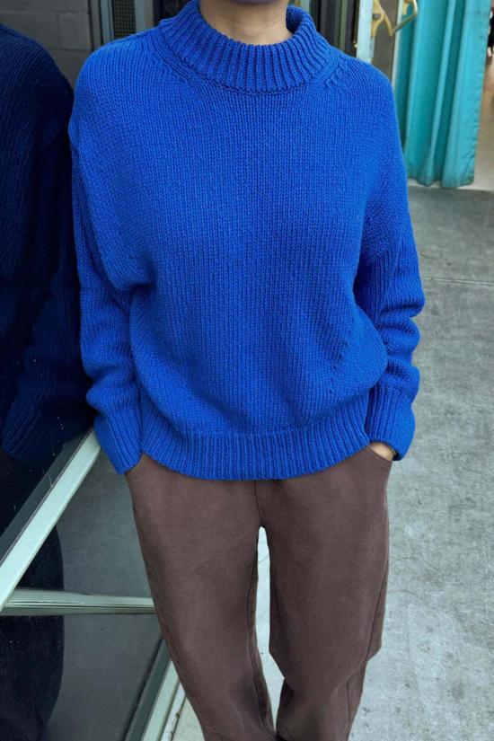  르 본 숍 스웨터 르봉숍 조이 코튼  코발트