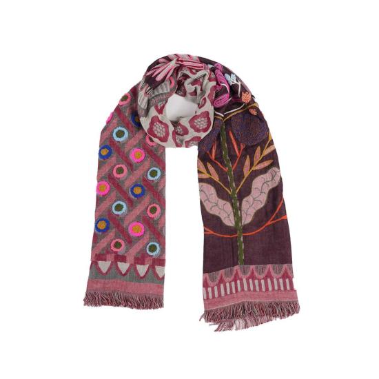  비스마야 머플러/스카프 더스트플라워 스카프 브라운 레드