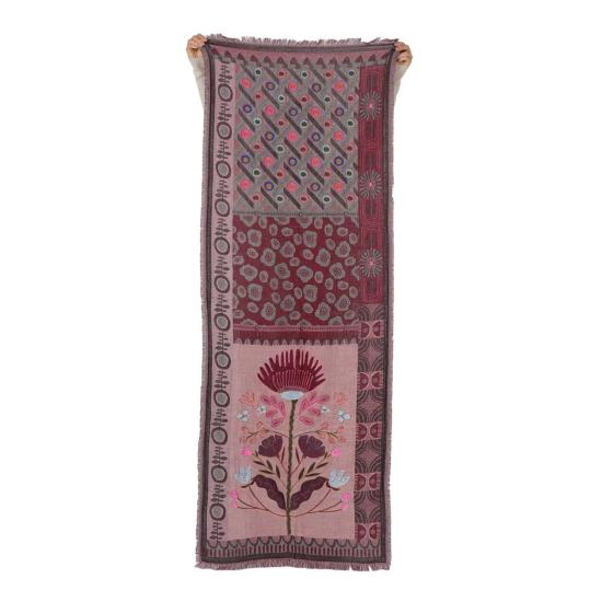  비스마야 머플러/스카프 더스트플라워 스카프 브라운 레드 - VISMAYA