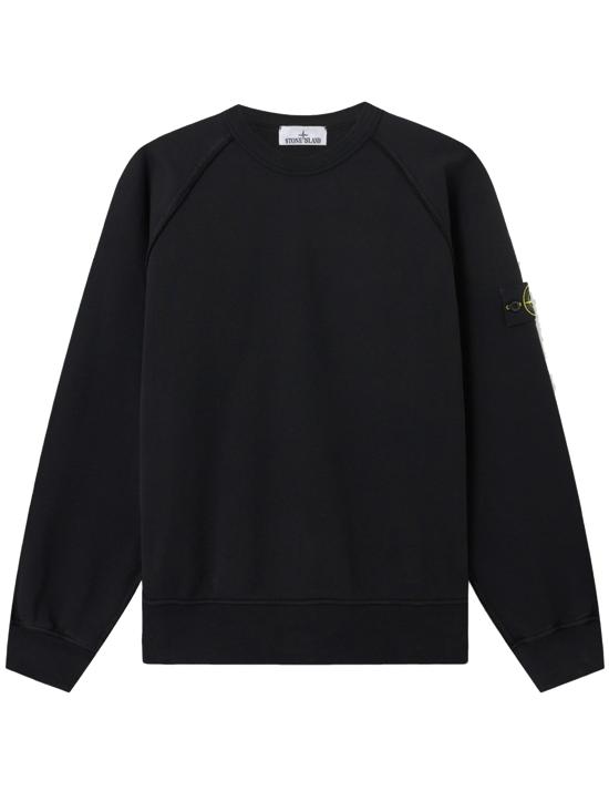 26SS 스톤 아일랜드 코튼 플리스 크루넥 스웨트셔츠 L1S15 6100019 S0410 V0029 Black