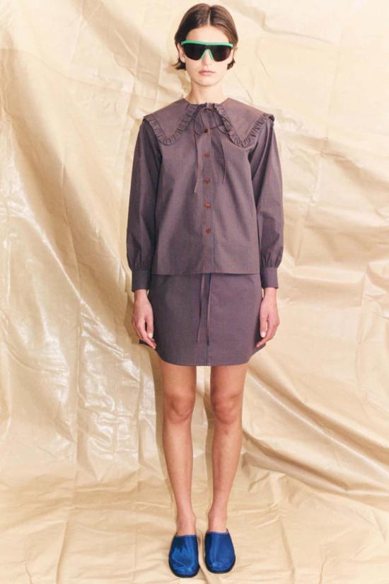  블랑카 탑 마하 셔츠 커피 - BLANCA