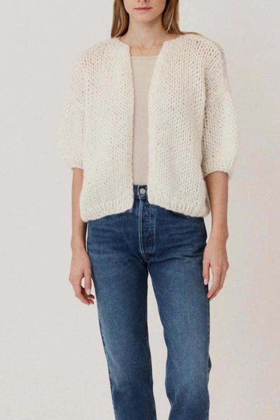  마이아미 가디건 Maiami Ss 알파카 봄버 카디건 크림 - MAIAMI