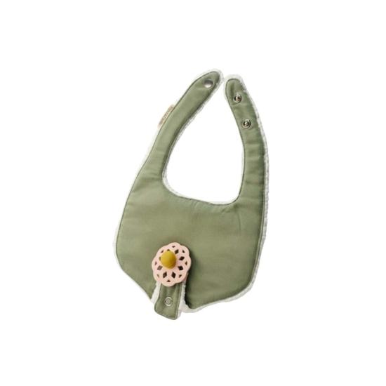  [키즈] Piper&Cloth 액세서리 파이퍼앤클로스 키즈 수딩 앤 스냅 쪽쪽이 턱받이 올리브 그로브