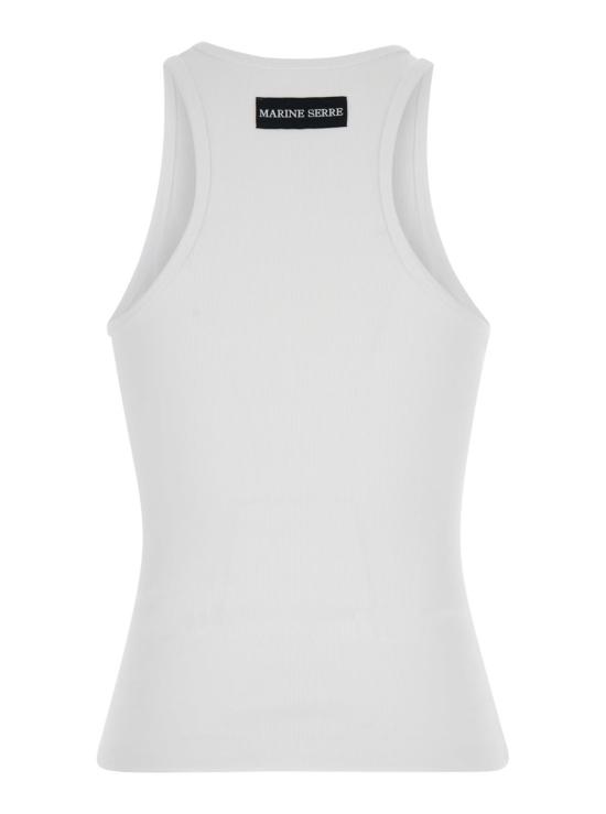  마린세르 민소매 티셔츠 마린 세르 슬리브리스 로고 탱크탑 화이트 - MARINE SERRE