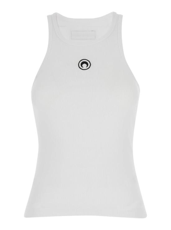  마린세르 민소매 티셔츠 마린 세르 슬리브리스 로고 탱크탑 화이트