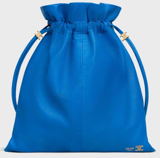 26SS 셀린느 스몰 크리스탈 램스킨 파우치 123662J79 07QH ULTRABLUE