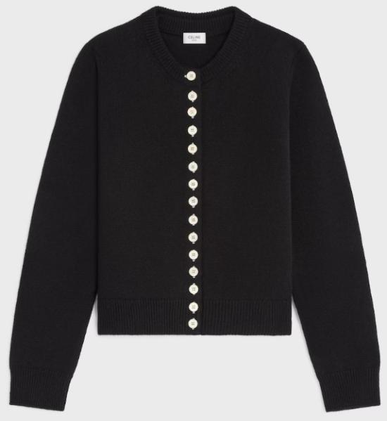 26SS 셀린느 헤리티지 캐시미어 트윈세트 가디건 RY0NG317V 38NO BLACK