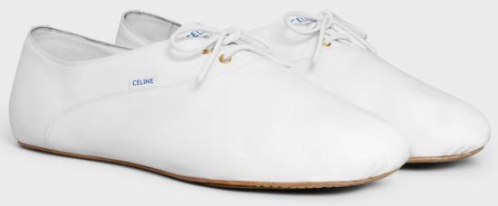 26SS 셀린느 발레 레이스업 슈 램스킨 365775272C OOIA ULTRAWHITE - CELINE