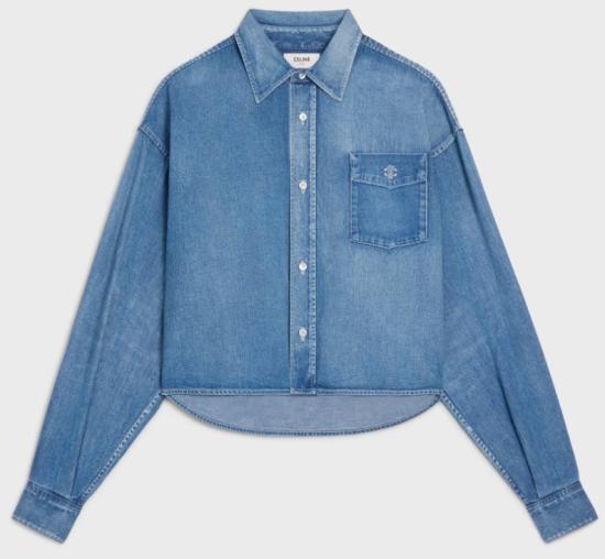 26SS 셀린느 데님 크롭 셔츠 RC0BC2N67 GDP1 INDIGOWHISPER