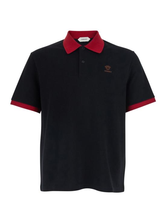  베르사체 탑 피케 티 블랙