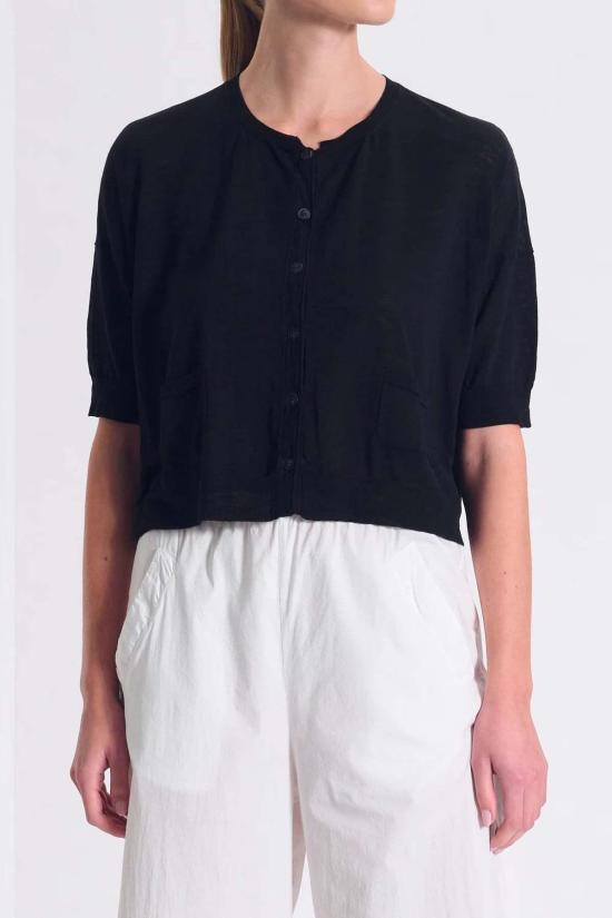  트랜짓 파 수쉬 가디건 트랜짓 파 서치 버튼 카디건 블랙