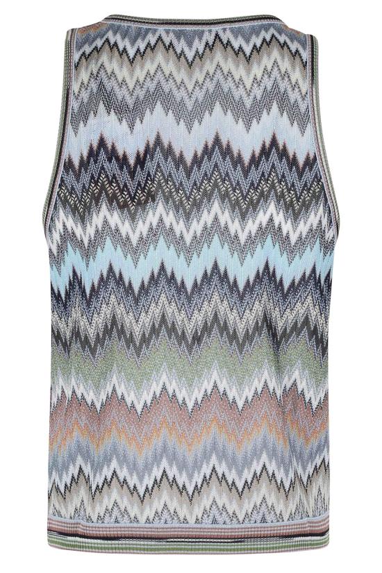  미소니 민소매 티셔츠 미쏘니 탱크탑 멀티컬러 블루 - MISSONI