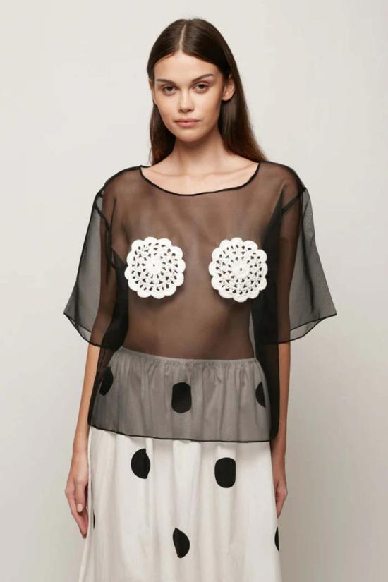  S/W/F 롱 스커트 루즈핏 스플릿 맥시 스커트 도트 무늬 - OTHER BRANDS