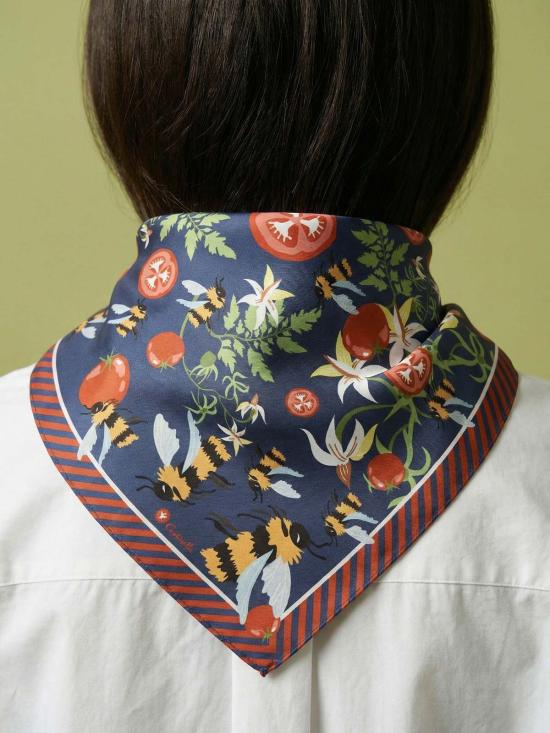  센티넬 머플러/스카프 벌꿀벌 무늬 면 실크 반다나 스카프 - CENTINELLE