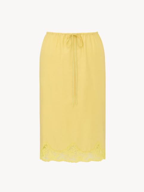 26SS 생로랑 미디 스커트 856886Y7J24 7000 JAUNE