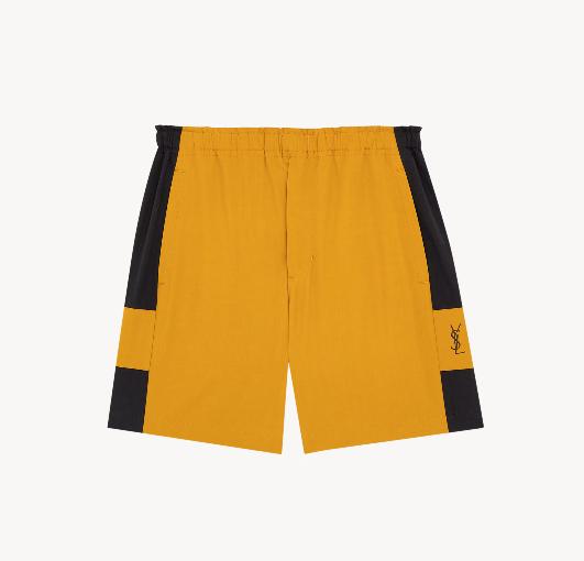 26SS 생로랑 숏팬츠 858566YZ9GA 7600 CURRY NOIR