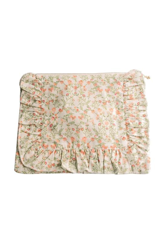  Piper&Cloth 머플러/스카프 파이퍼앤클로스 타임리스 플로럴 러플 지퍼 파우치 애프리콧 메도우