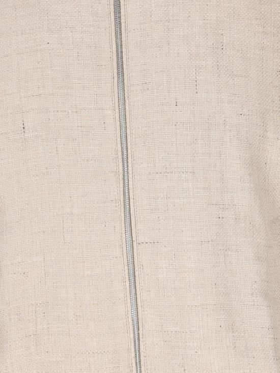 26SS 브루넬로 쿠치넬리 스탠드 칼라 실크, 리넨, 울 블렌디드 홉색 블루종 MZ4036580 C042 Beige - BRUNELLO CUCINELLI