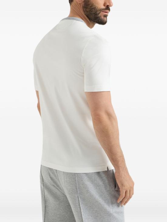 26SS 브루넬로 쿠치넬리 로고 티셔츠 M0B131001G CFR27 White - BRUNELLO CUCINELLI
