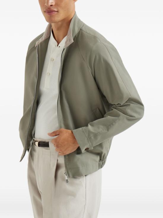 26SS 브루넬로 쿠치넬리 개버딘 블루종 재킷 MY4196583 CXA70 Kaki - BRUNELLO CUCINELLI