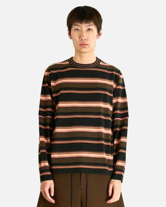  사카이 긴팔 티셔츠 Sacai 가로 스트라이프 긴소매 셔츠