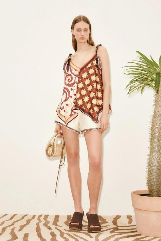  알레메 블라우스 Alemais Alémais Wilson 실크 탑 - ALEMAIS