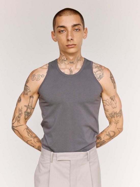  질샌더 민소매 티셔츠 질 샌더 페블 코튼 저지 탱크탑