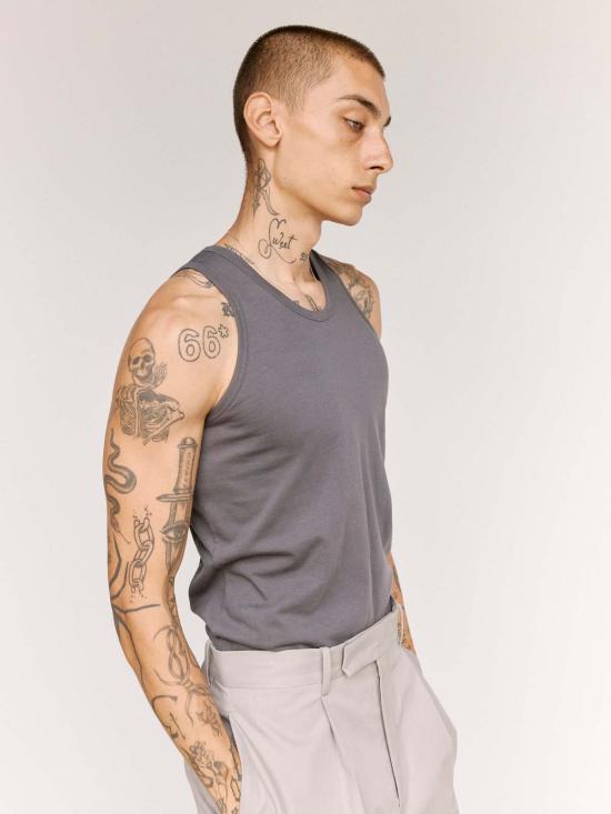  질샌더 민소매 티셔츠 질 샌더 페블 코튼 저지 탱크탑 - JIL SANDER