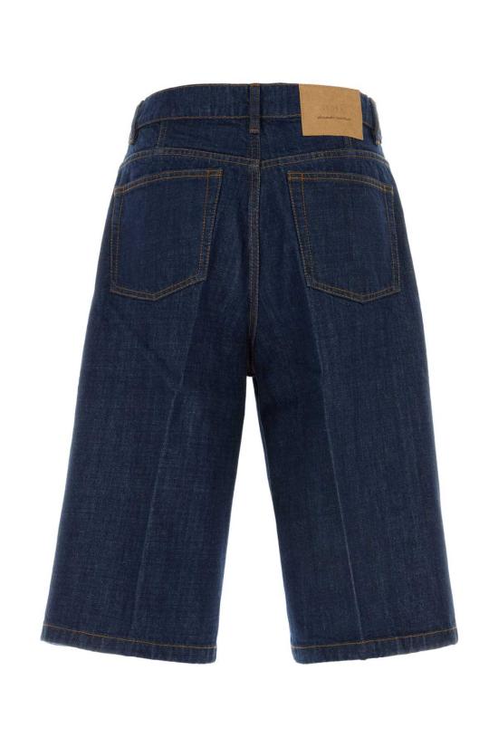  아미 데님 팬츠 Ami Alexandre Mattiussi 데님 버뮤다 쇼츠 인디고 - AMI