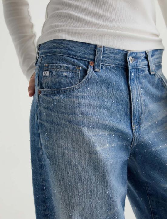  아드리아노 골드슈미드 데님 팬츠 Adriano Goldschmied Adria 로우라이즈 와이드 레그 진 - ADRIANO GOLDSCHMIED