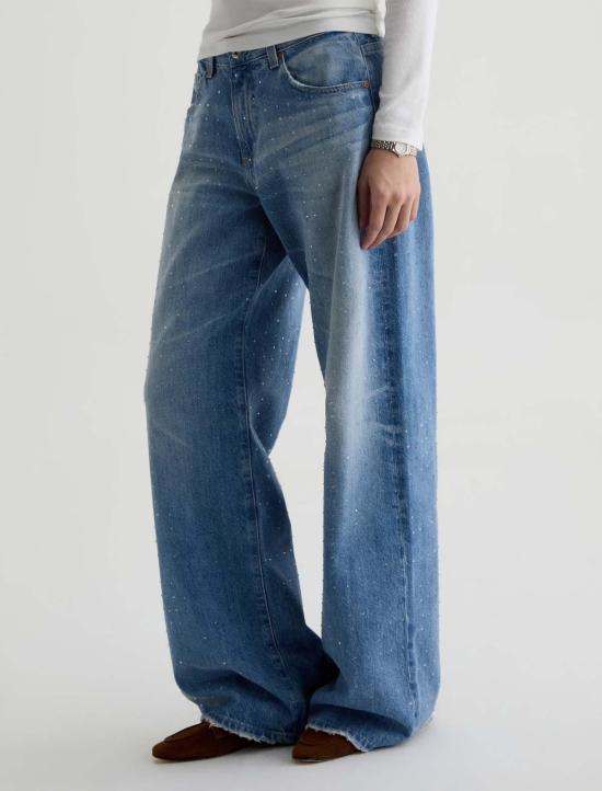  아드리아노 골드슈미드 데님 팬츠 Adriano Goldschmied Adria 로우라이즈 와이드 레그 진 - ADRIANO GOLDSCHMIED