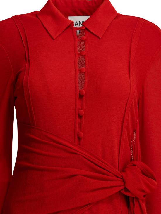 26SS 가니 미디 원피스 A103048406P RED - GANNI