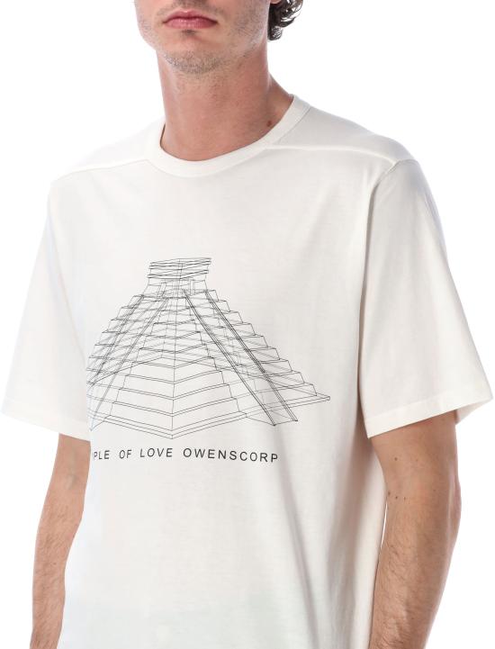 26SS 릭 오웬스 반팔 티셔츠 RR01F2232JAEP16 1109 MILK BLACK PRINT - RICK OWENS