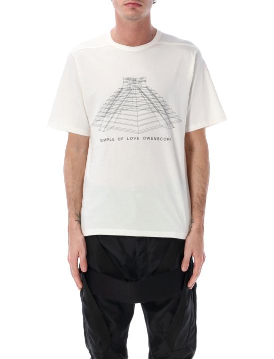 26SS 릭 오웬스 반팔 티셔츠 RR01F2232JAEP16 1109 MILK BLACK PRINT