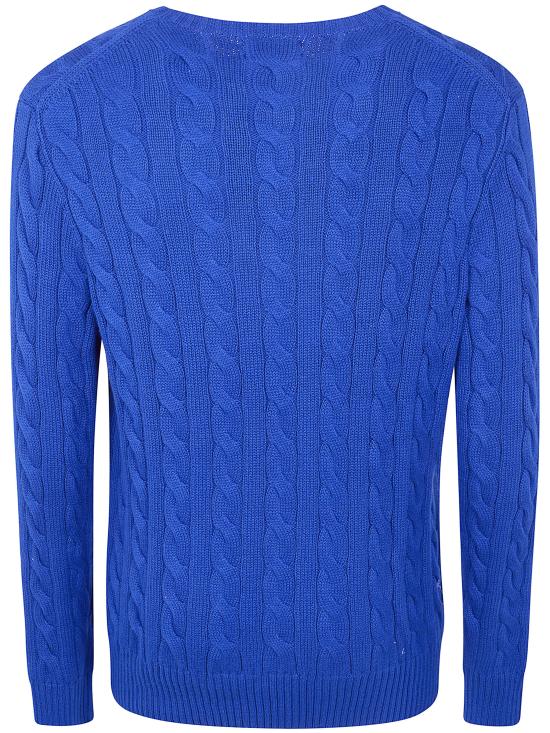 26SS 폴로 랄프로렌 로고 자수 케이블 니트 스웨터 710775885537 PACIFIC BLUE - POLO RALPH LAUREN