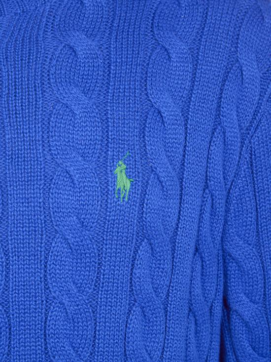 26SS 폴로 랄프로렌 로고 자수 케이블 니트 스웨터 710775885537 PACIFIC BLUE - POLO RALPH LAUREN