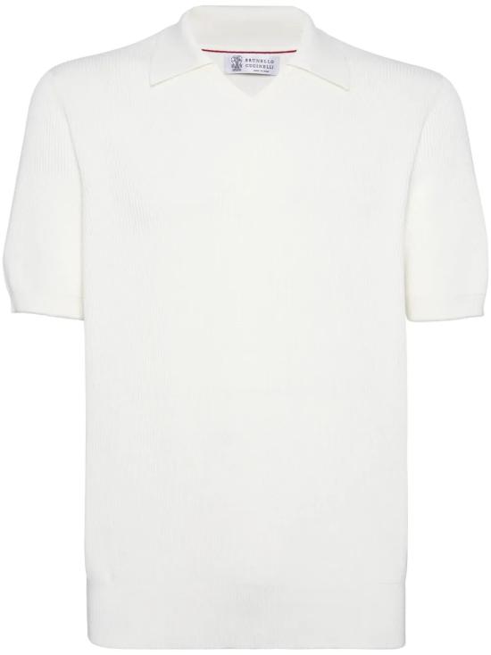 25FW 브루넬로 쿠치넬리 잉글리시 립 코튼 니트 폴로셔츠 M29400015 CO312