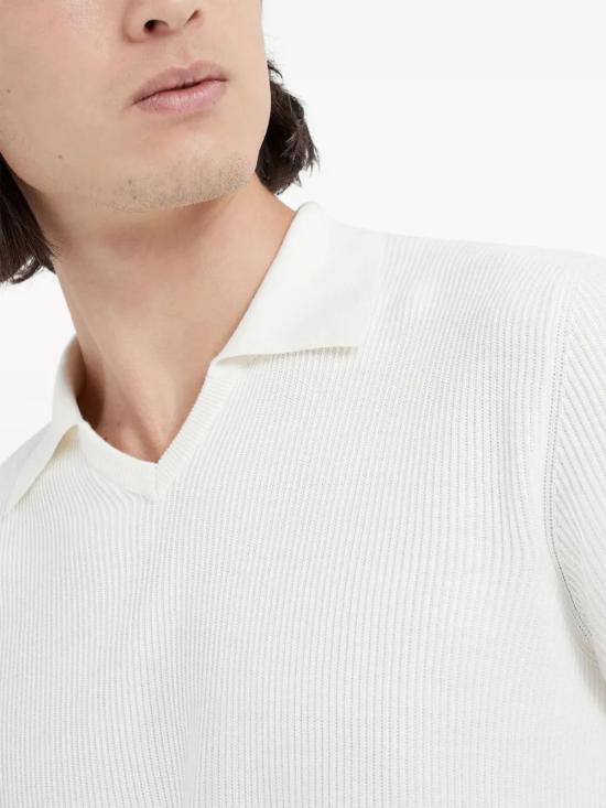 25FW 브루넬로 쿠치넬리 잉글리시 립 코튼 니트 폴로셔츠 M29400015 CO312 - BRUNELLO CUCINELLI