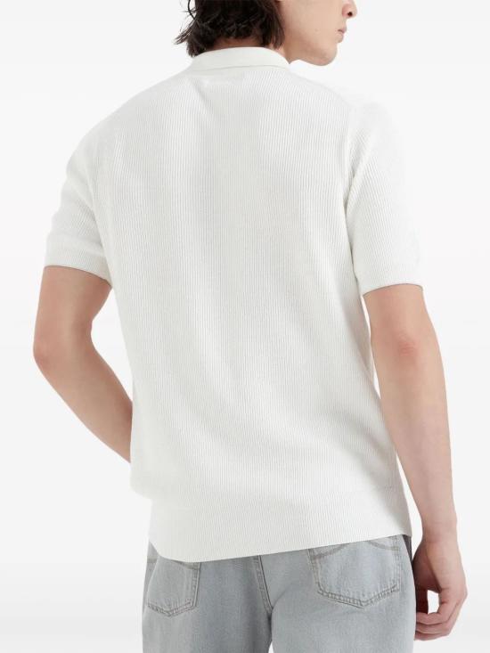25FW 브루넬로 쿠치넬리 잉글리시 립 코튼 니트 폴로셔츠 M29400015 CO312 - BRUNELLO CUCINELLI