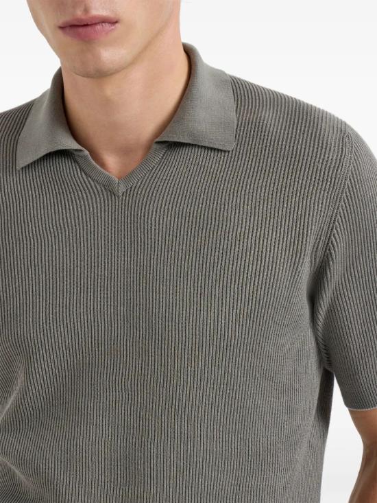 26SS 브루넬로 쿠치넬리 잉글리시 립 코튼 니트 폴로셔츠 M29400015 CXS05 - BRUNELLO CUCINELLI