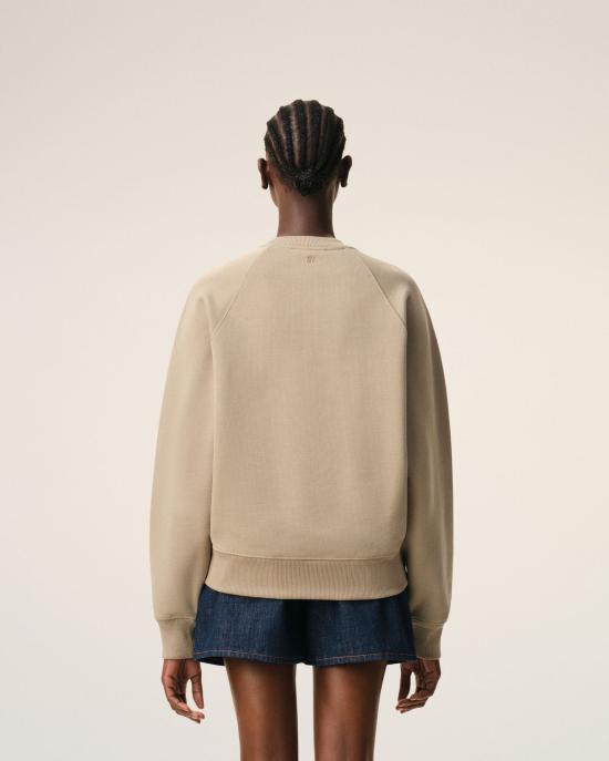26SS 아미 코튼 드 하트 스웨트셔츠 USW757747 A036 BEIGE TAUPE - AMI
