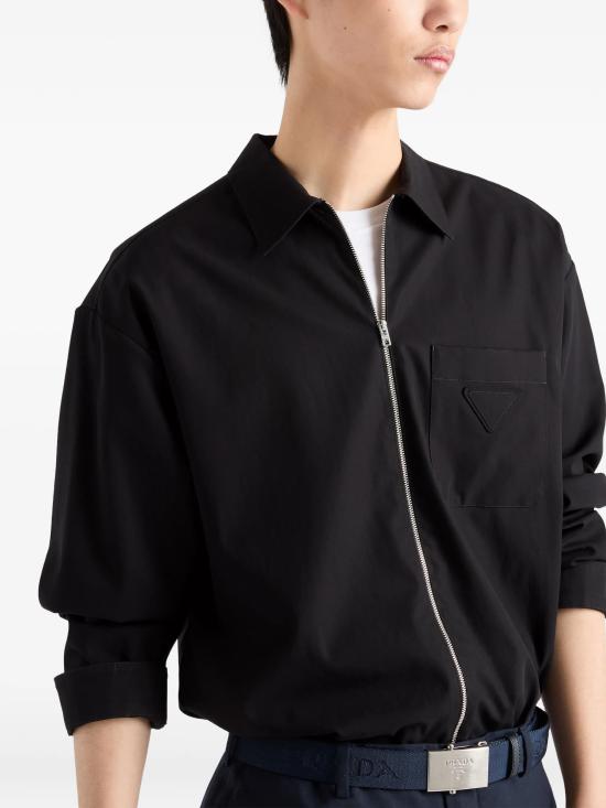 26SS 프라다 긴팔 셔츠 SC85519AM F0002 BLACK - PRADA