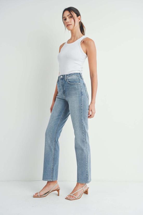  저스트 블랙 데님 데님 팬츠 에브리띵 스트레이트 진 - JUST BLACK DENIM