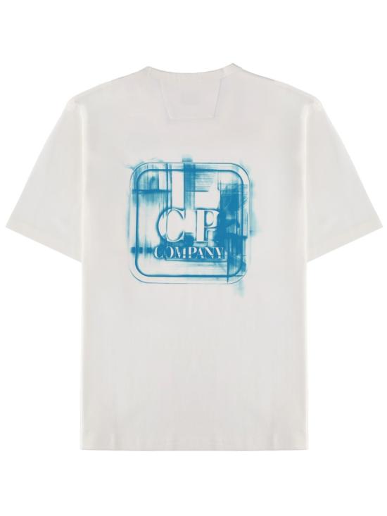 26SS 씨피 컴퍼니 메트로폴리스 시리즈 머서라이즈드 저지 반팔 프린티드 배지 티셔츠 20CLTS055A 006370W103 WHITE - C.P. COMPANY