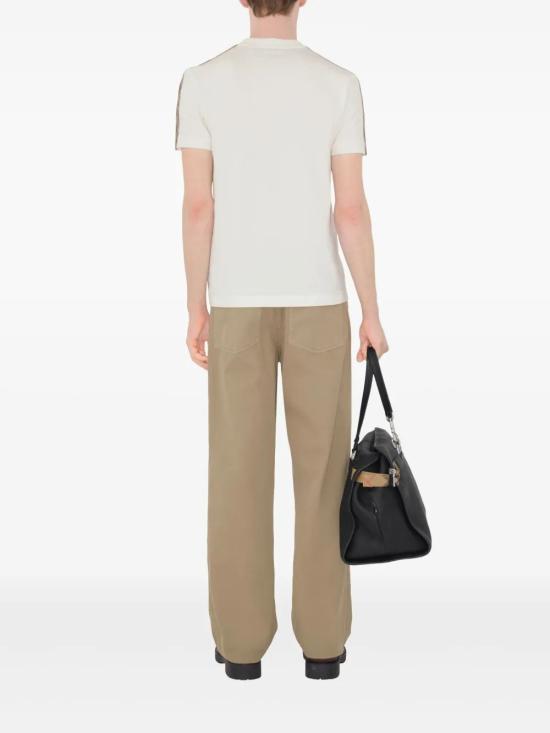 25SS 버버리 체크 트리밍 코튼 티셔츠 8106246163419 B8764 WHITE - BURBERRY